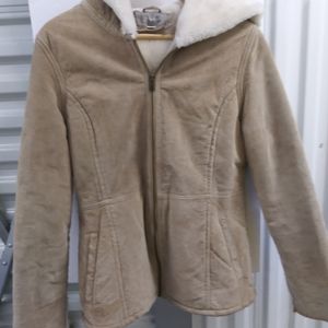 Croft N Barrow Suede Hoodie Jacket